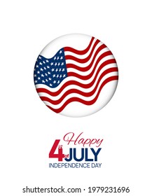 Independence Day, 4th of July Fourth of July holiday Poster design with Flag of the United States of America. 