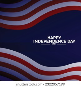 Independence day 4th of july. Greeting patriotic card with American flag. Happy Independence Day of the United States of America, Fourth of July. Vector illustration. eps 10