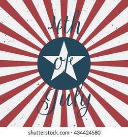 Independence Day. 4th of July greeting Label