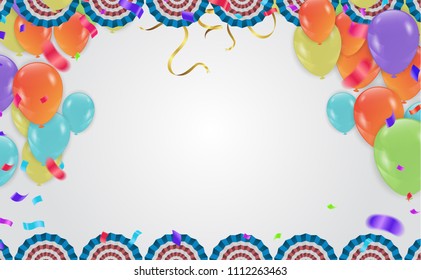 independence day 4th july. Happy independence day. fourth of july day of the usa American national flag and balloons colors paint stroke