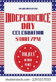 Independence day, 4th of July party poster flyer social media post design