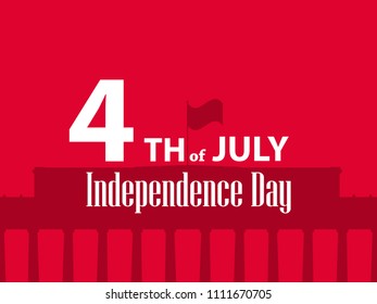 Independence day 4th of July. Patriotic greeting card, US holiday. Vector illustration