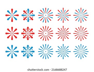 Independence Day 4th of July Red White and Blue Fireworks Starburst Pop