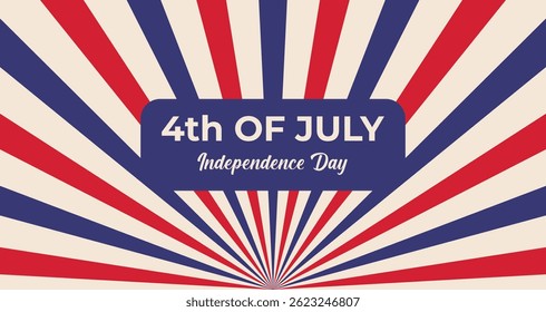 Independence Day 4th of July Retro Patriotic Background. Vector Illustration.