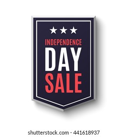 Independence day, 4th of July sale background. Banner isolated on white. Vector illustration.