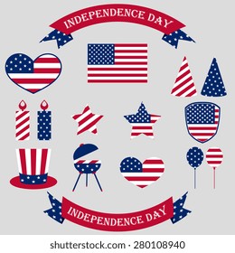 Independence Day. 4th of July. Set symbol