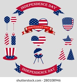 Independence Day. 4th of July. Set symbol