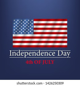 Independence day. 4th of july text. Vector illustration