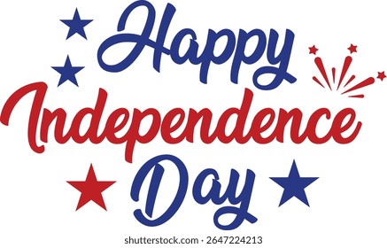 Dia da Independência 4o de julho tipografia clip art design em branco plano fundo isolado transparente para cartão, camisa, capuz, moletom, vestuário, tag, caneca, ícone, cartaz ou distintivo
