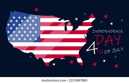 Independence day 4th july usa flag map design  4th july , Independence day , Happy independence day , Usa map - america map , flag map - us flag -map - usa flag -map - independence day design