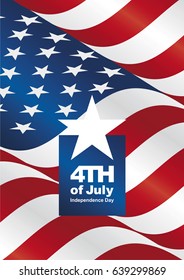 Independence Day 4th of July USA flag portrait poster