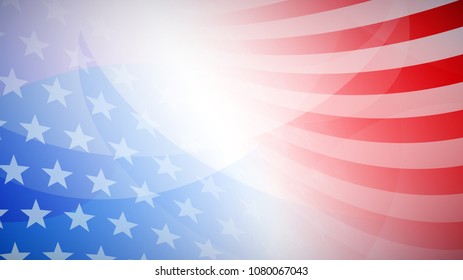 Independence day abstract background with elements of the american flag in red and blue colors