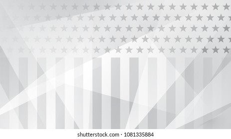 Independence day abstract background with elements of the american flag in gray colors