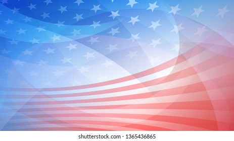 Independence day abstract background with elements of the american flag in red and blue colors