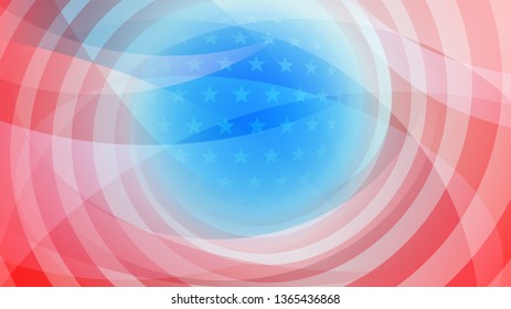 Independence day abstract background with elements of the american flag in red and blue colors