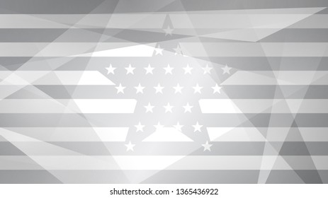 Independence day abstract background with elements of the american flag in gray colors