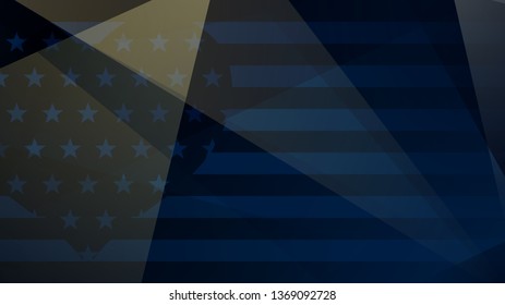 Independence day abstract background with elements of the American flag in dark blue colors