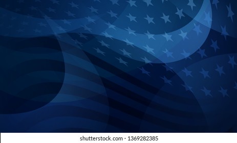 Independence day abstract background with elements of the American flag in dark blue colors