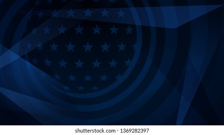 Independence day abstract background with elements of the American flag in dark blue colors