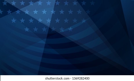 Independence day abstract background with elements of the American flag in dark blue colors