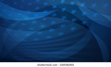 Independence day abstract background with elements of the American flag in dark blue colors