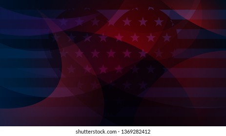 Independence day abstract background with elements of the American flag in dark blue colors