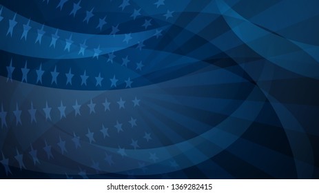 Independence day abstract background with elements of the American flag in dark blue colors