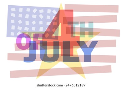 Día de la Independencia. bandera Abstractas de los estados unidos de américa en primer plano. Ilustración vectorial