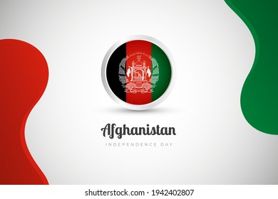 Independence day of Afghanistan country with country flag geometric greeting background