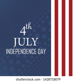 Independence day of America, 4 july. Happy independence day greeting card, banner, poster or flyer. Vector isolated illustration