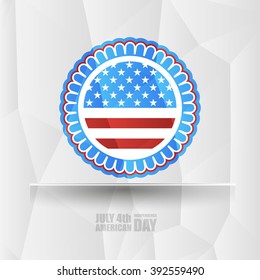 Independence day of America, 4th July, on polygonal background, geometric shapes, vector illustration 