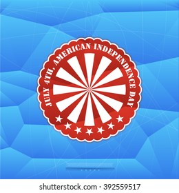 Independence day of America, 4th July, on polygonal background, geometric shapes, vector illustration 