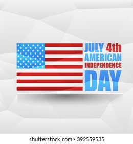 Independence day of America, 4th July, on polygonal background, geometric shapes, vector illustration 
