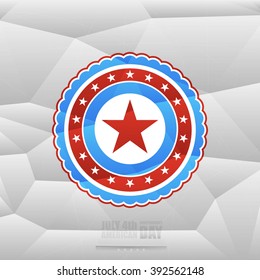 Independence day of America, 4th July, on polygonal background, geometric shapes, vector illustration 