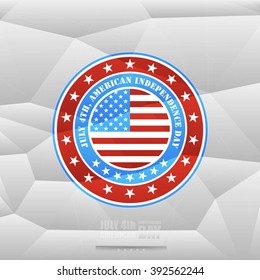 Independence day of America, 4th July, on polygonal background, geometric shapes, vector illustration 