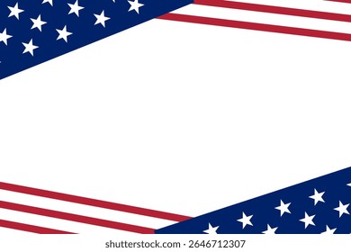Independence Day America Banner with Patriotic Elements	