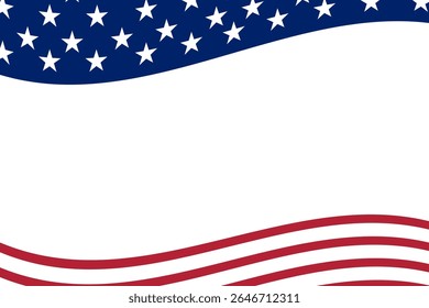 Independence Day America Banner with Patriotic Elements	