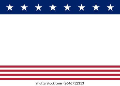 Independence Day America Banner with Patriotic Elements	