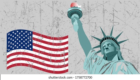 Independence Day, America, flag, statue of liberty. Elections. 