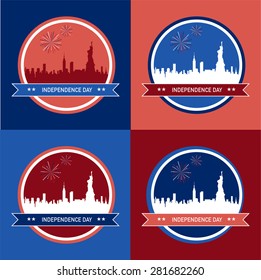 Independence day of America, New Yor City skyline