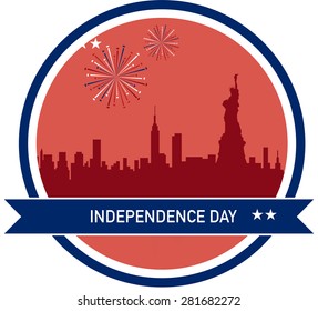 Independence day of America, New Yor City skyline