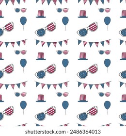 Independence Day of America seamless pattern