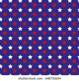 Independence Day of America seamless pattern. July 4th endless background. USA national holiday repeating texture with stars. Vector illustration