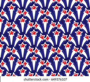Independence Day of America seamless pattern. July 4th  endless background. USA national holiday repeating texture with stars. Vector illustration