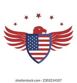 día de la independencia estados unidos con águila de símbolos