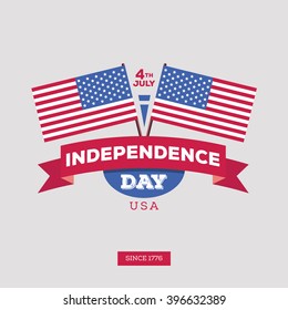 Independence day of America. Typography design