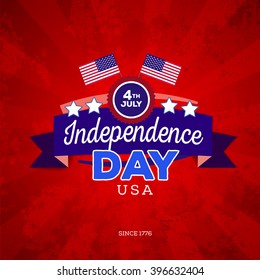 Independence day of America. Typography design