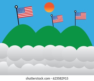 independence day america vector image of american flag