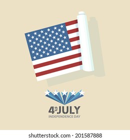Independence day with american flag