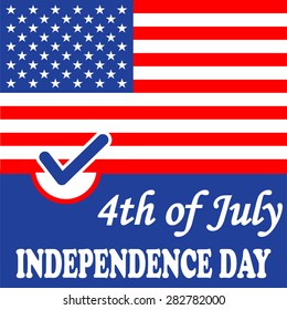 Independence day American flag background, vector illustration.